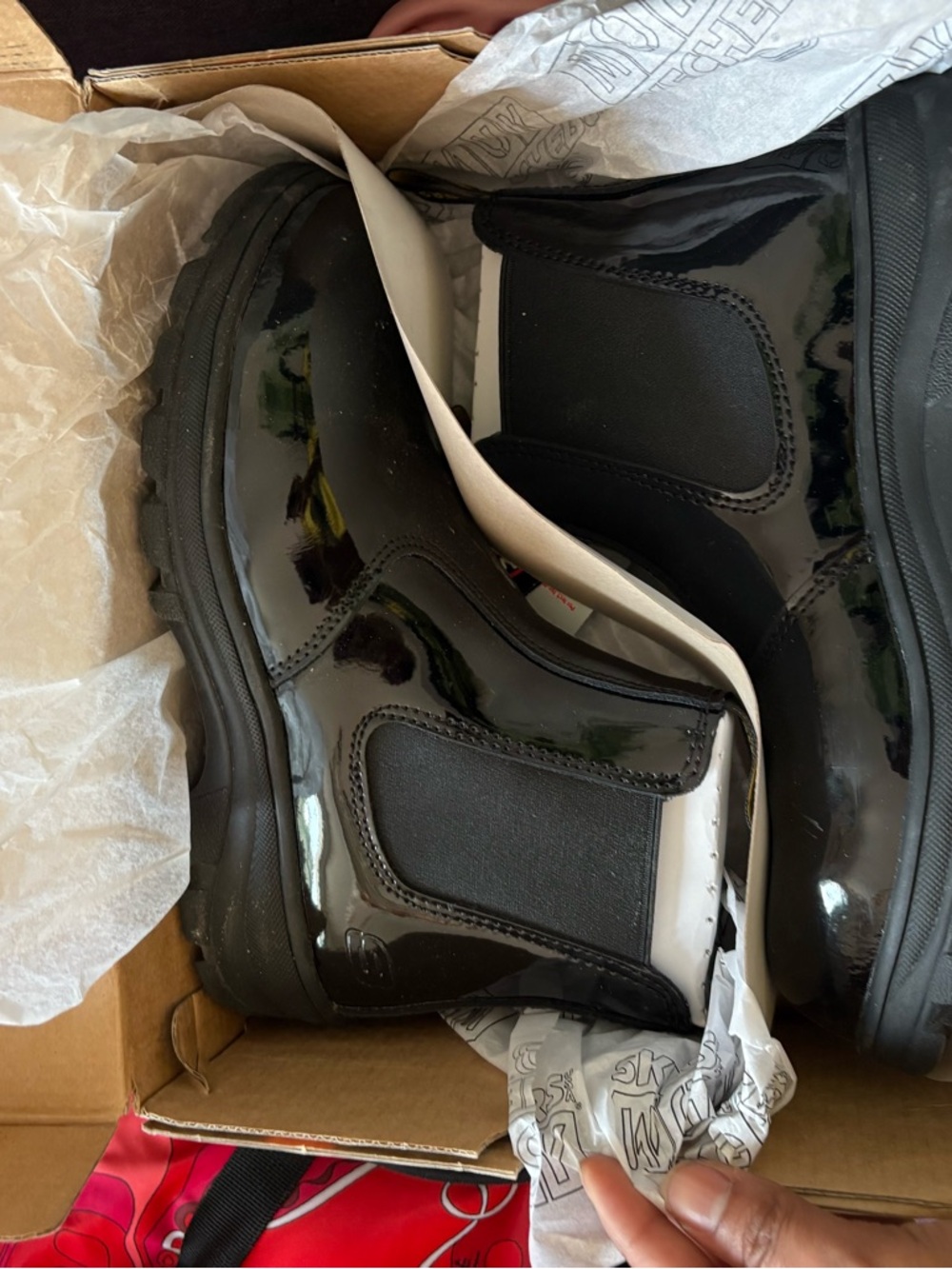 Skechers Black Patent Chelsea Boots - Picture 3 of 6